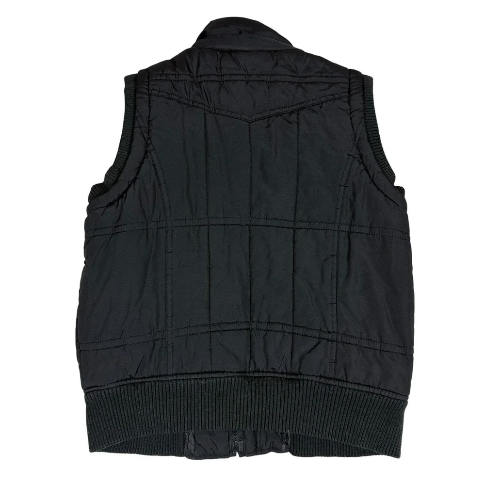 Dollhouse Vest Girls 14 Black Quilted Puffer‎ Zip Heart Pockets Fall Winter